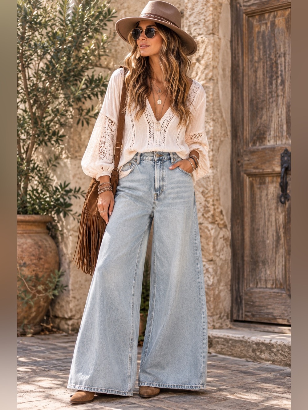 LC WAIKIKI Wide Leg High-Rise Light Blue Jeans for Women